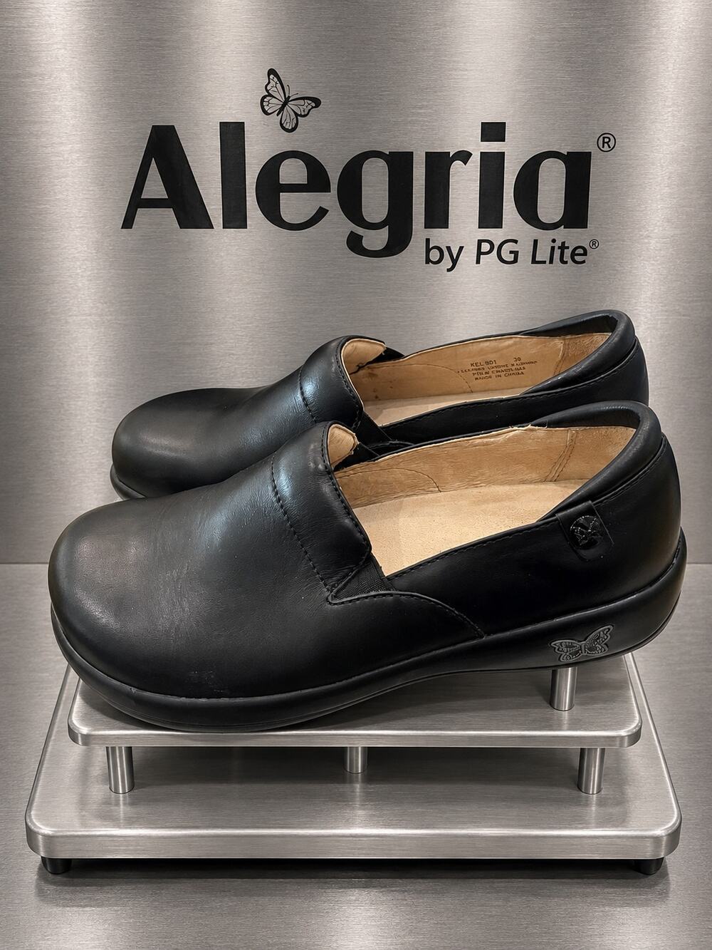 Alegria Keli Black Nappa Leather Professional Shoes EU 36 US 6-6.5 NWOB
